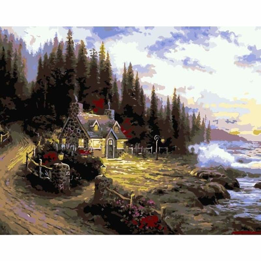 Landscape Cottage Diy Paint By Numbers Kits WM-927 - NEEDLEWORK KITS