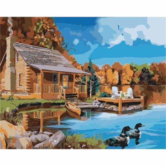 Landscape Cottage Diy Paint By Numbers Kits ZXB887 - NEEDLEWORK KITS