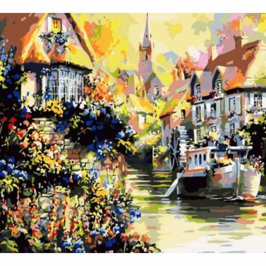 Landscape Cottage Diy Paint By Numbers Kits ZXQ086 - NEEDLEWORK KITS