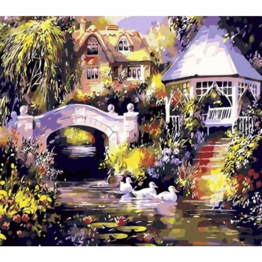 Landscape Cottage Diy Paint By Numbers Kits ZXQ128 - NEEDLEWORK KITS