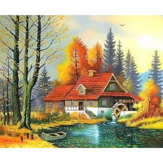 Landscape Cottage Diy Paint By Numbers Kits ZXQ2723 - NEEDLEWORK KITS