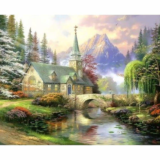 Landscape Cottage Diy Paint By Numbers Kits ZXQ3373 - NEEDLEWORK KITS