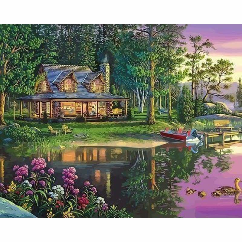Landscape Cottage Diy Paint By Numbers Kits ZXQ3929 - NEEDLEWORK KITS