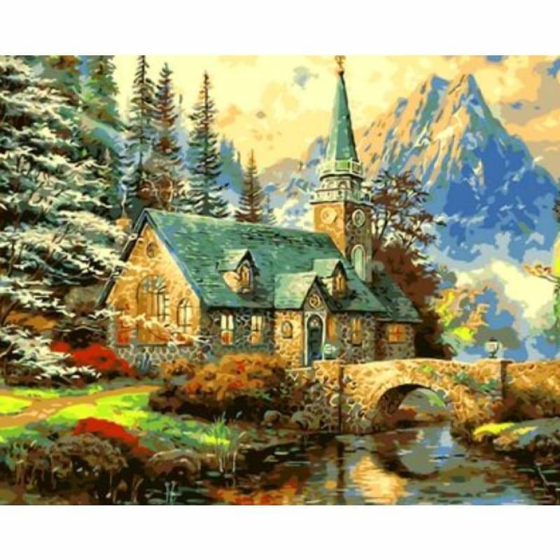 Landscape Cottage Diy Paint By Numbers Kits ZXQ497 - NEEDLEWORK KITS