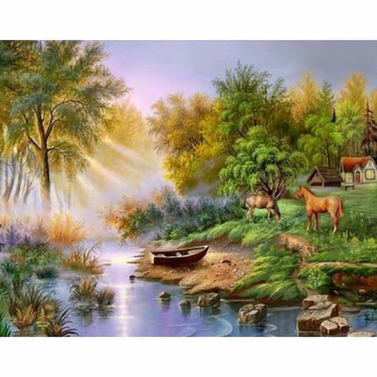 Landscape Diy Paint By Numbers Kits ZXQ2355 - NEEDLEWORK KITS