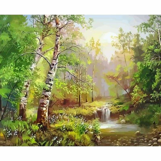 Landscape Forest Diy Paint By Numbers Kits ZXQ3951 - NEEDLEWORK KITS