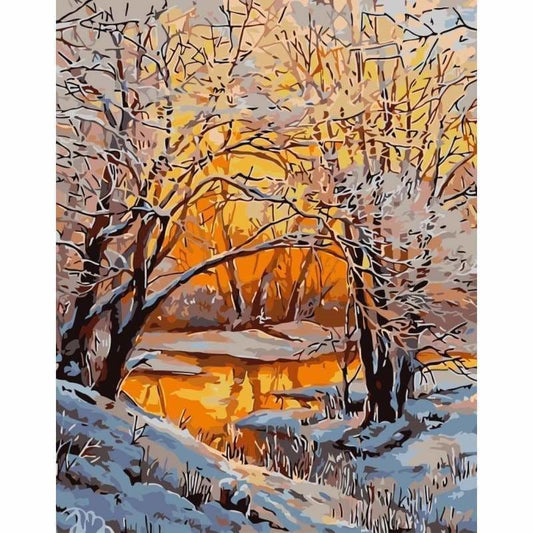 Landscape Forest Diy Paint By Numbers WM-247 - NEEDLEWORK KITS