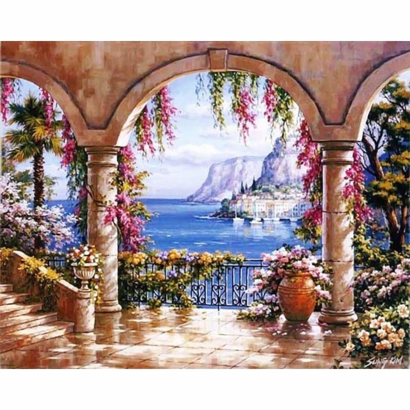 Landscape Garden Diy Paint By Numbers Kits WM-557 - NEEDLEWORK KITS