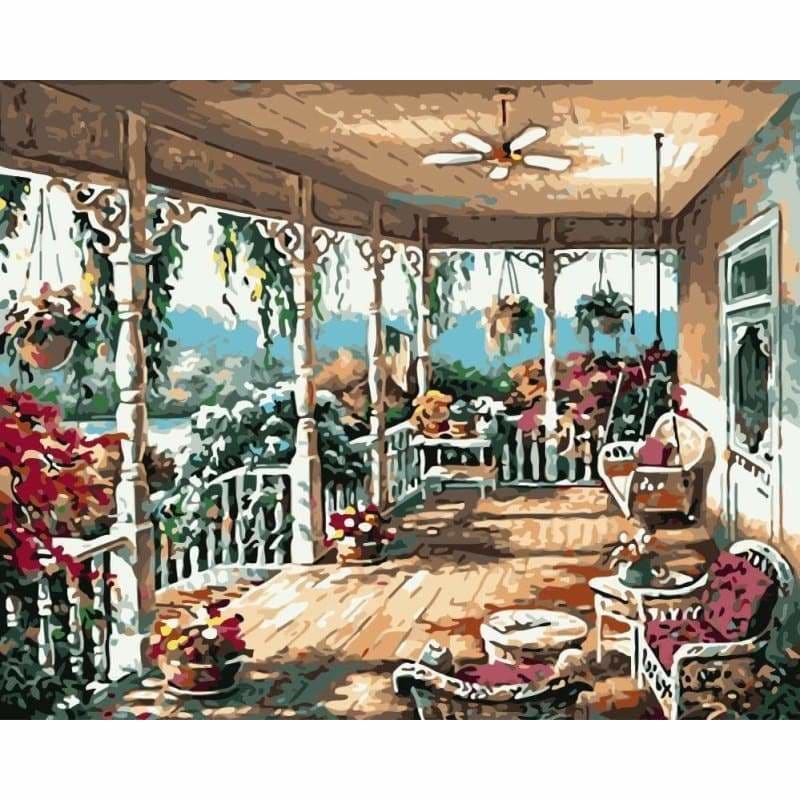 Landscape Garden Diy Paint By Numbers Kits WM-795 - NEEDLEWORK KITS