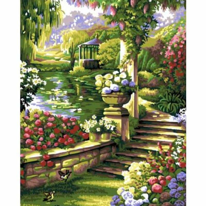 Landscape Garden Diy Paint By Numbers Kits ZXQB017-19 - NEEDLEWORK KITS