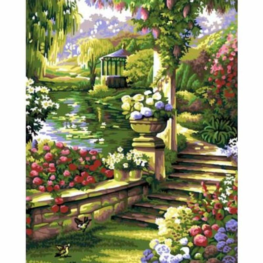 Landscape Garden Diy Paint By Numbers Kits ZXQB017-19 - NEEDLEWORK KITS