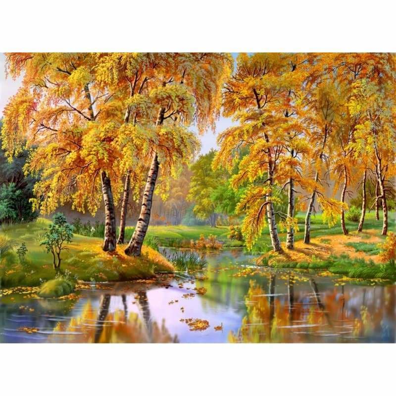 Landscape Lake Forest Diy Paint By Numbers Kits PBN90007 - NEEDLEWORK KITS