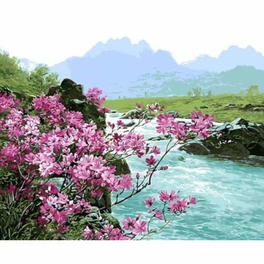 Landscape Mountain Lake Diy Paint By Numbers Kits ZXQ3424 - NEEDLEWORK KITS