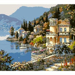 Landscape Seaside Town Diy Paint By Numbers Kits ZXQ016 - NEEDLEWORK KITS