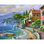 Landscape Seaside Town Diy Paint By Numbers Kits ZXQ2163 VM80051 - NEEDLEWORK KITS