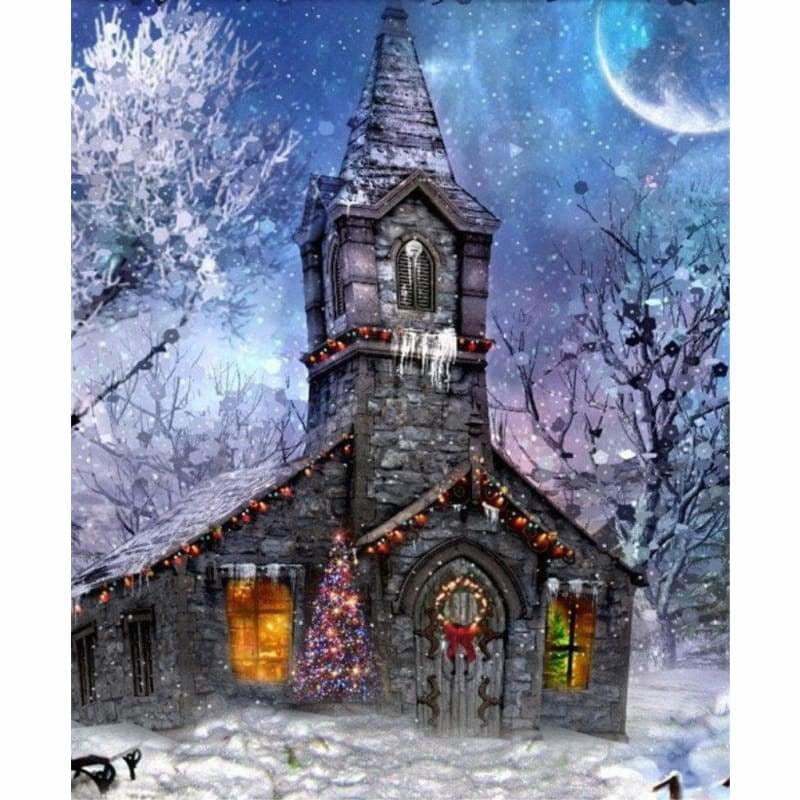 Landscape Snow Cottage Diy Paint By Numbers Kits VM91598 - NEEDLEWORK KITS