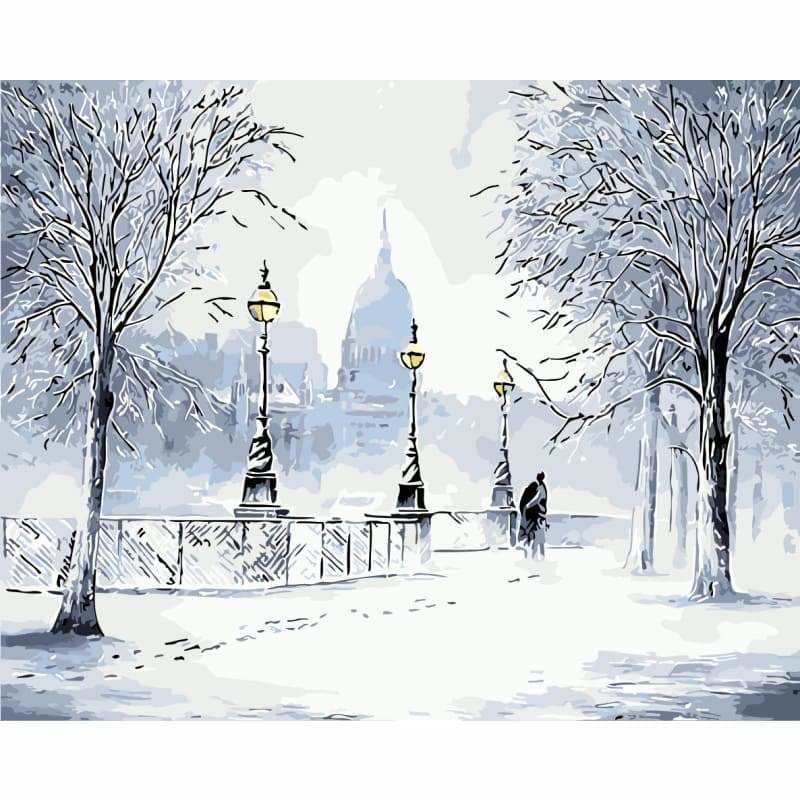 Landscape Street Diy Paint By Numbers Kits WM-700 - NEEDLEWORK KITS