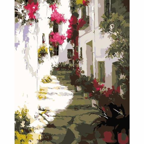 Landscape Street Diy Paint By Numbers Kits WM-882 - NEEDLEWORK KITS