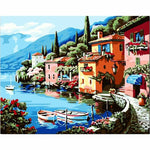 Landscape Town Diy Paint By Numbers Kits YM-4050-113 - NEEDLEWORK KITS