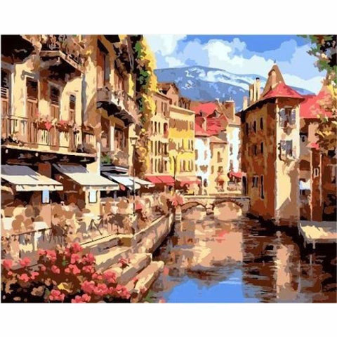 Landscape Town Diy Paint By Numbers Kits ZXB917-25 - NEEDLEWORK KITS