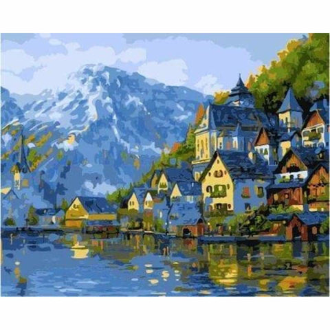 Landscape Town Diy Paint By Numbers Kits ZXB992-22 - NEEDLEWORK KITS