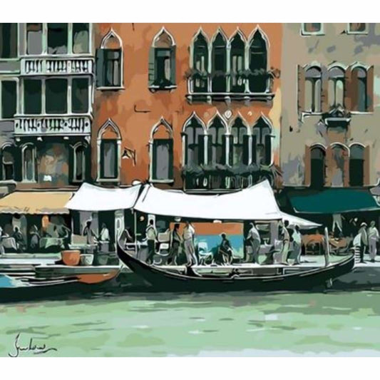 Landscape Town Diy Paint By Numbers Kits ZXQ127 - NEEDLEWORK KITS