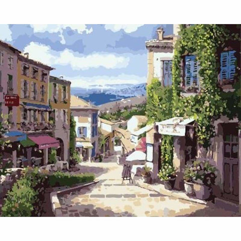 Landscape Town Street Diy Paint By Numbers ZXZ-080 - NEEDLEWORK KITS