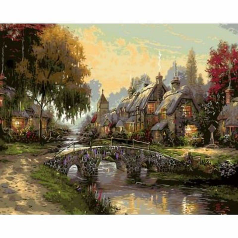 Landscape Village Paint By Numbers Kits ZXQ359 - NEEDLEWORK KITS