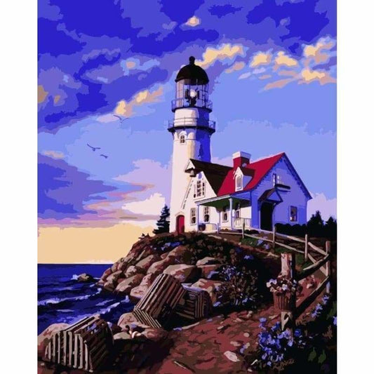 Lighthouse Diy Paint By Numbers Kits ZXE523-23 - NEEDLEWORK KITS