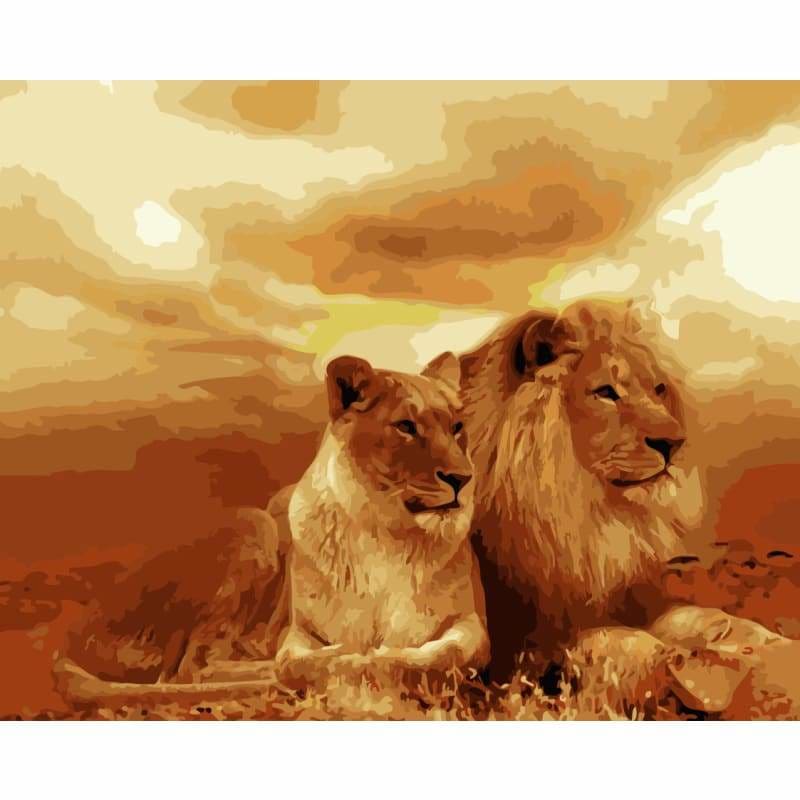 Lion Diy Paint By Numbers Kits WM-1036 - NEEDLEWORK KITS