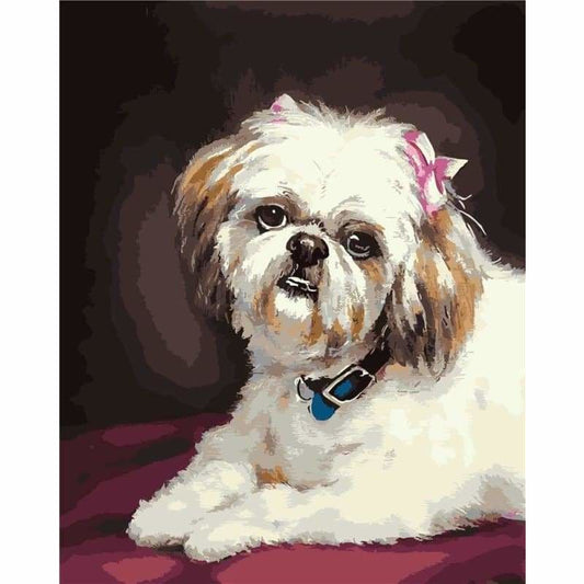 Lovely Dog Diy Paint By Numbers Kits VM95934 - NEEDLEWORK KITS