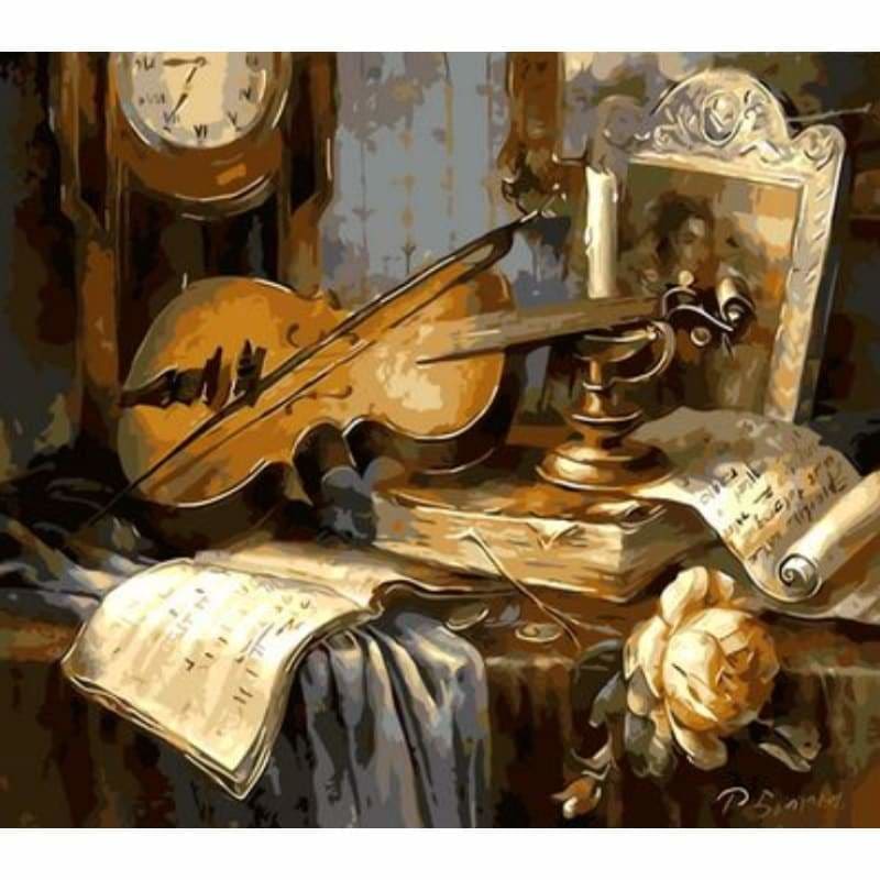 Musical Instruments Diy Paint By Numbers Kits ZXQ208-20 - NEEDLEWORK KITS
