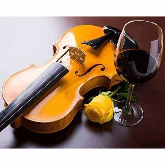 Musical Instruments Diy Paint By Numbers Kits ZXQ3924 - NEEDLEWORK KITS