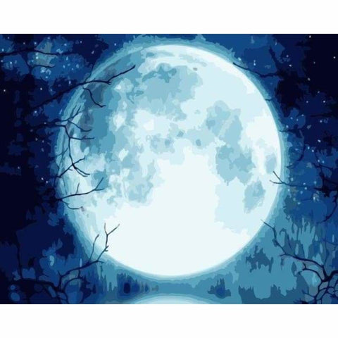 Night Sky Moon Diy Paint By Numbers Kits WM-1577 - NEEDLEWORK KITS