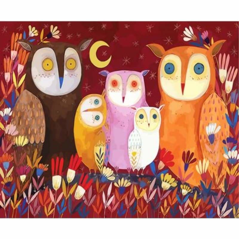 Owl Diy Paint By Numbers Kits ZXQ3651 - NEEDLEWORK KITS