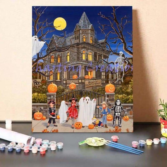 Paint By Numbers Kit – Children Carrying Pumpkins