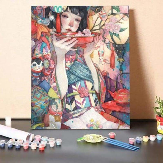 Paint by Numbers Kit-Festival girl