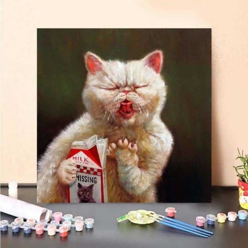 Paint by Numbers Kit-Gluttonous cat