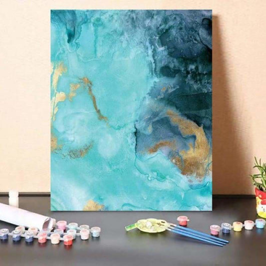 Paint By Numbers Kit Gold Under The Sea II