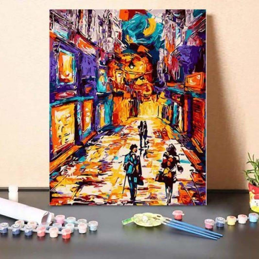 Paint By Numbers Kit Infrared Wall City