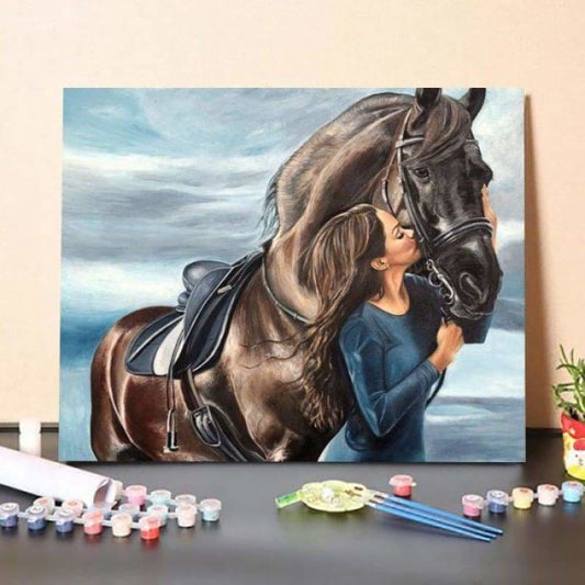 Paint By Numbers Kit-Kissing Horse