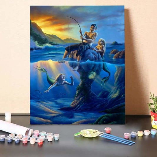Paint by Numbers Kit-Make Friends With Mermaids