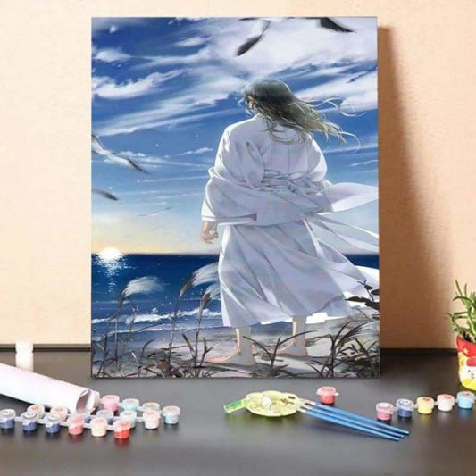 Paint by Numbers Kit-Man in white