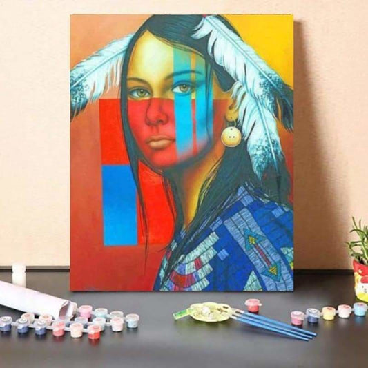 Paint By Numbers Kit Native American Woman