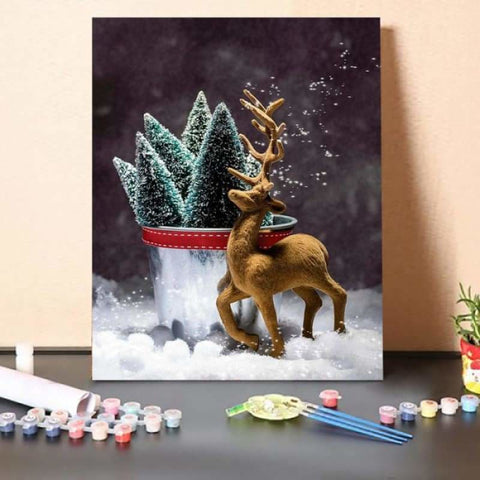 Paint by Numbers Kit-Reindeer At Christmas