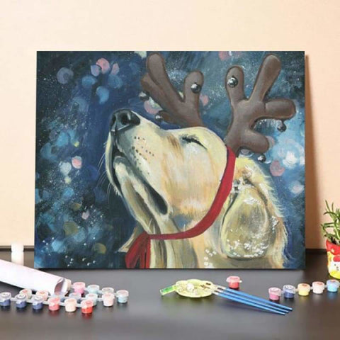 Paint by Numbers Kit-Reindeer Lab