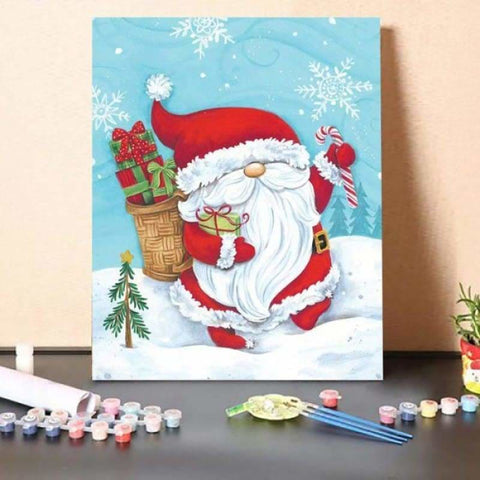 Paint by Numbers Kit-Santa Gnome