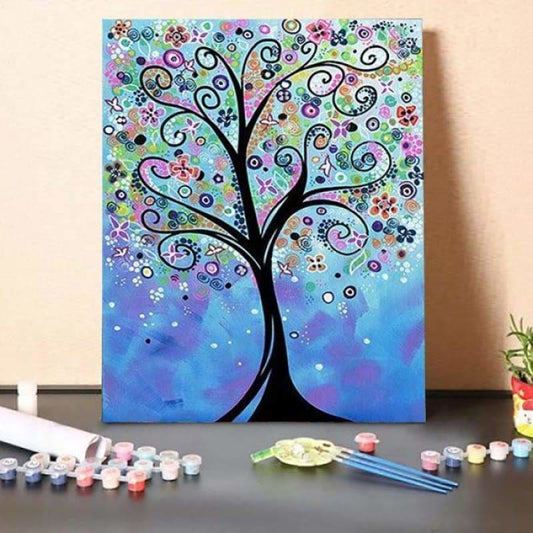 Paint by Numbers Kit-Trees of many colors