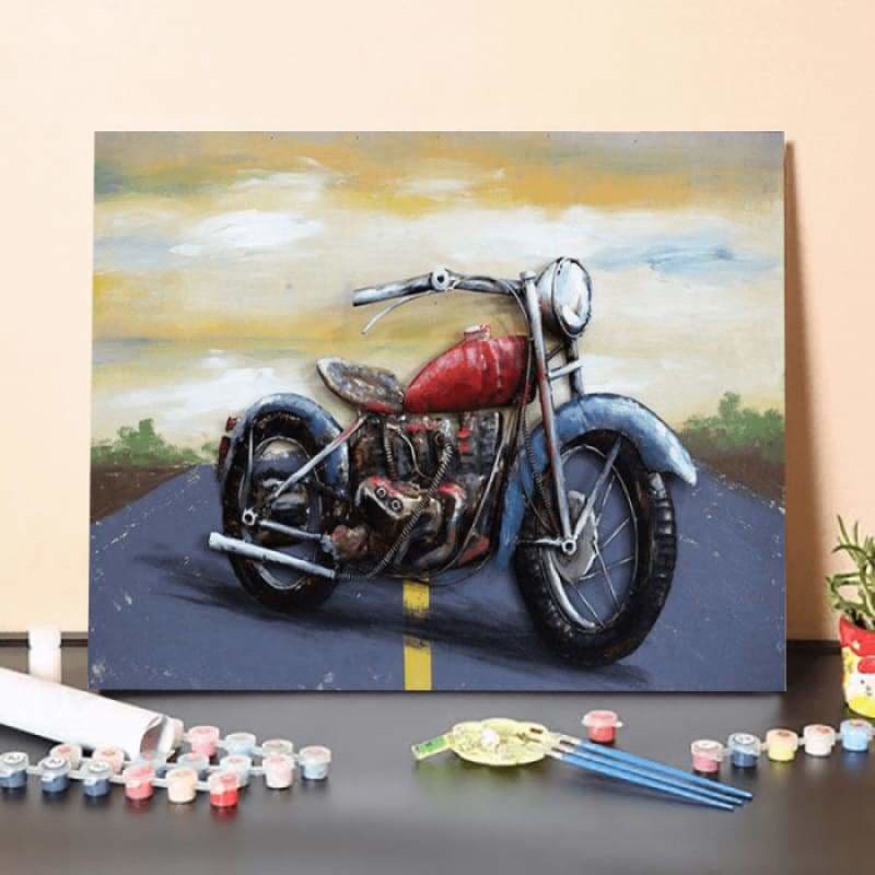 Paint by Numbers Kit-Vintage Metal Harley-Davidson 