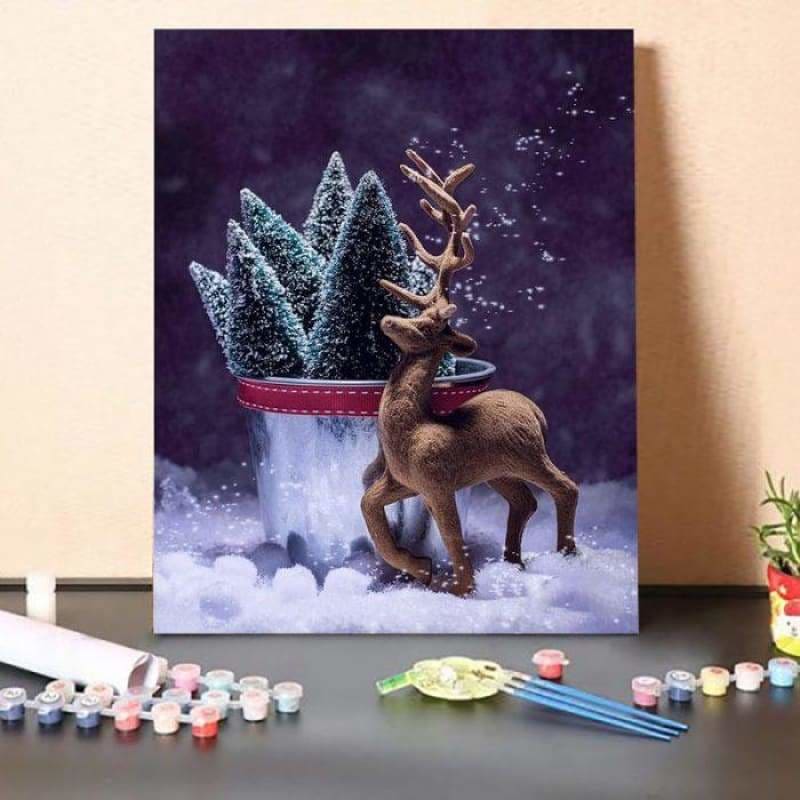 Paint By Numbers Kit-Vintage Reindeer